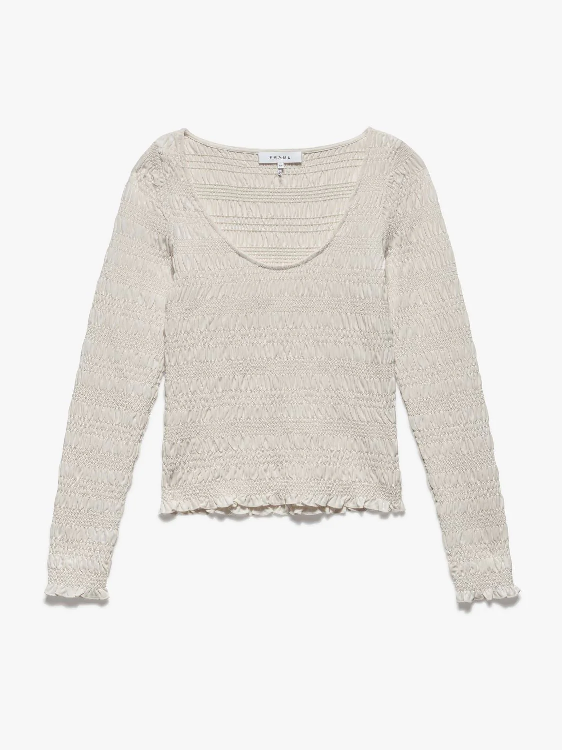 Top Smocked Ls Knit - Bone - Image 7