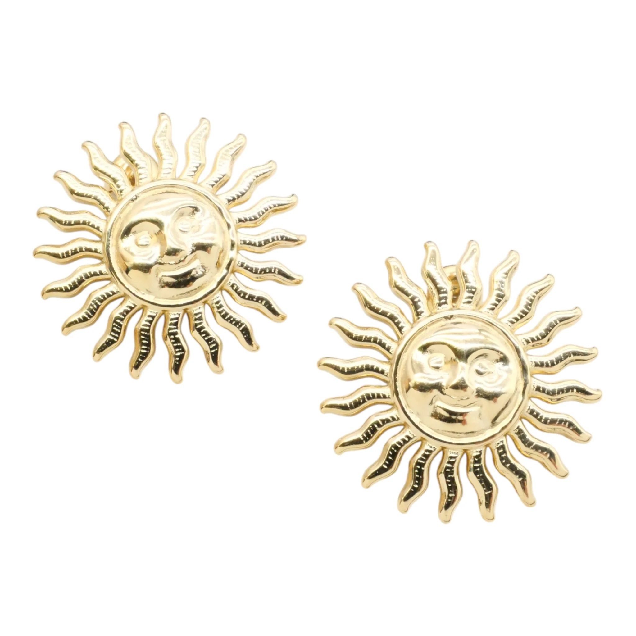 Boucles D'Oreilles Soleil - Les Boucles - Doré Ou Argent - Image 3