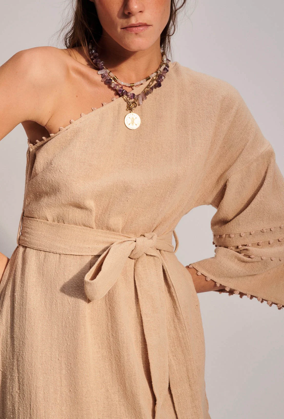Robe Longue Barbara - Beige - Image 3