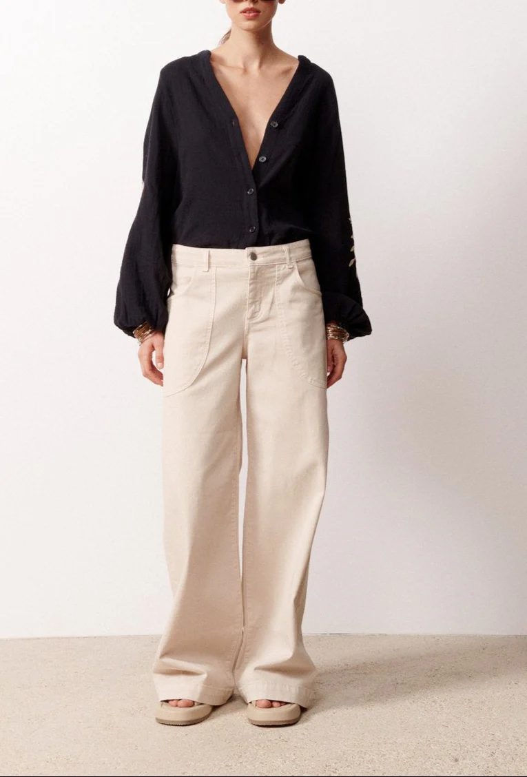 Pantalon Poches Gia - Beige - Image 2