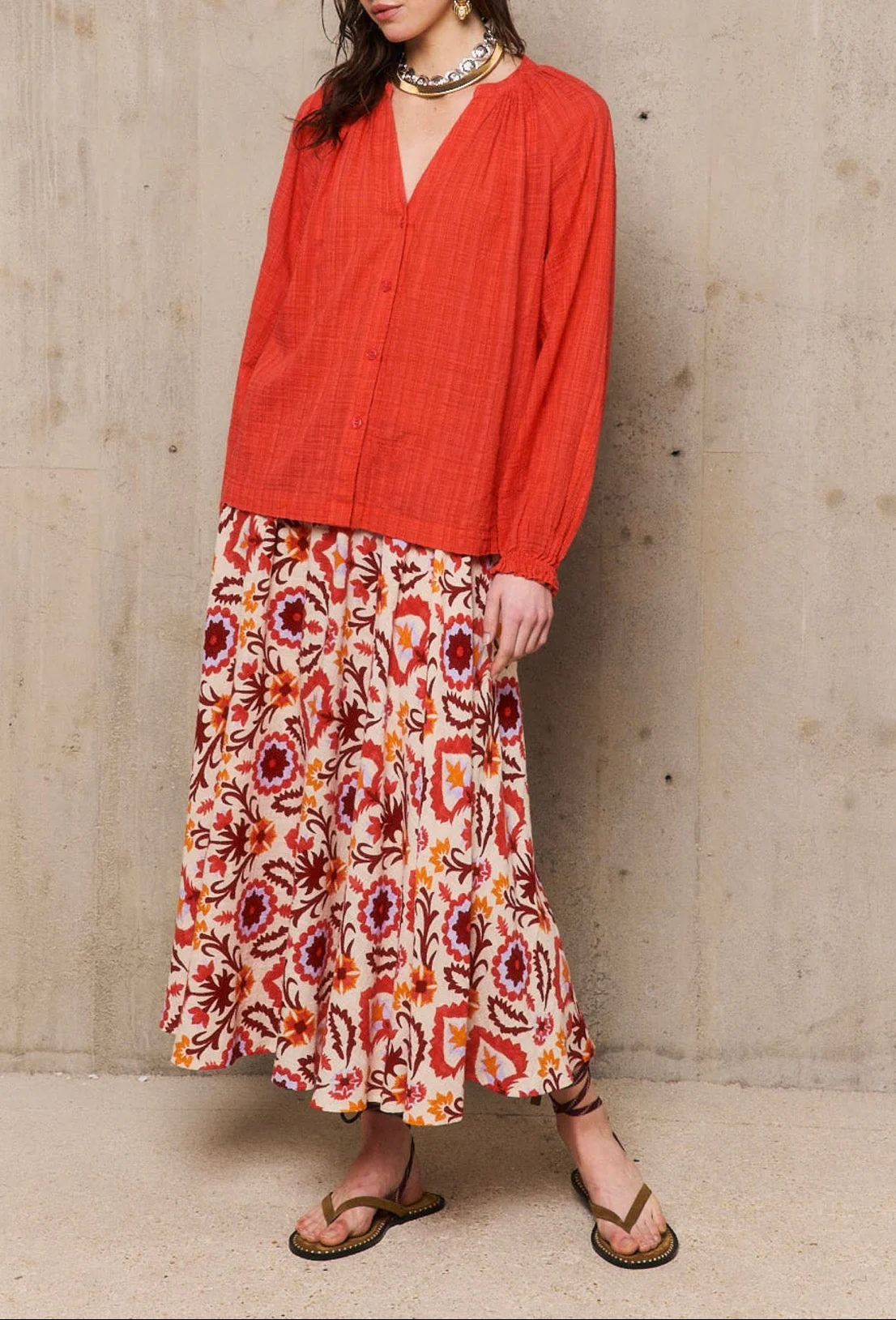 Chemise Ml Candice - Rouge - Image 3