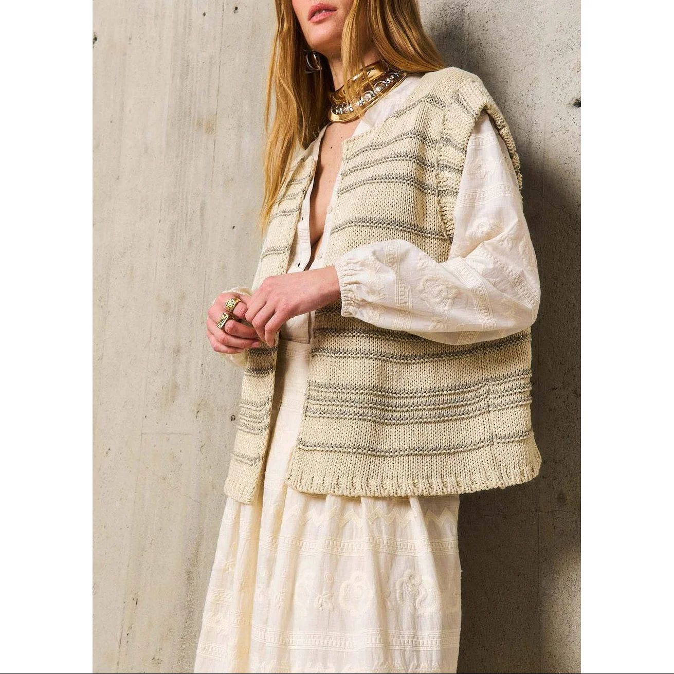 Gilet Sans Manches Helga - Ficelle