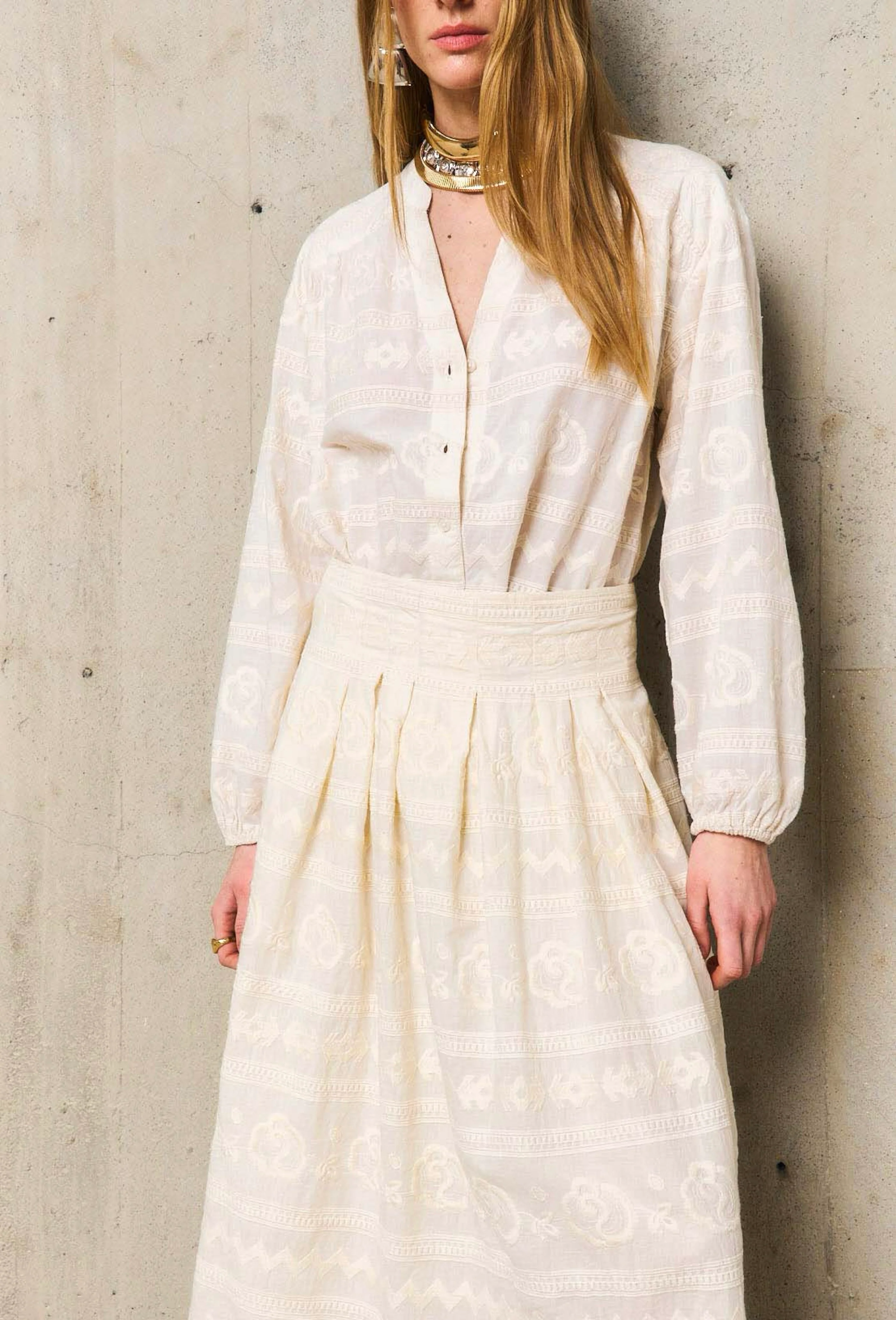 Jupe Evasee Laure - Ecru - Image 2