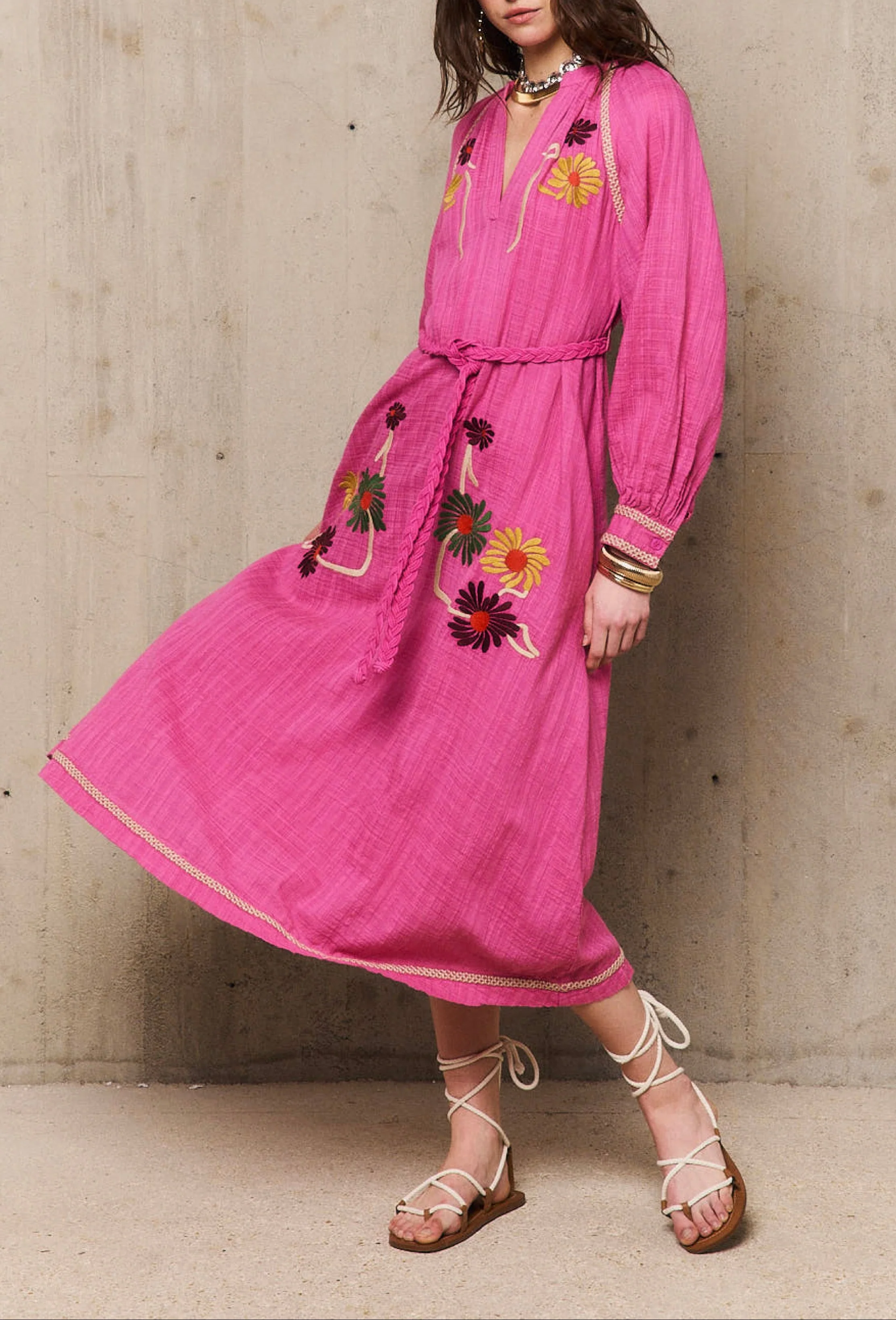 Robe Longue Augustine - Rose