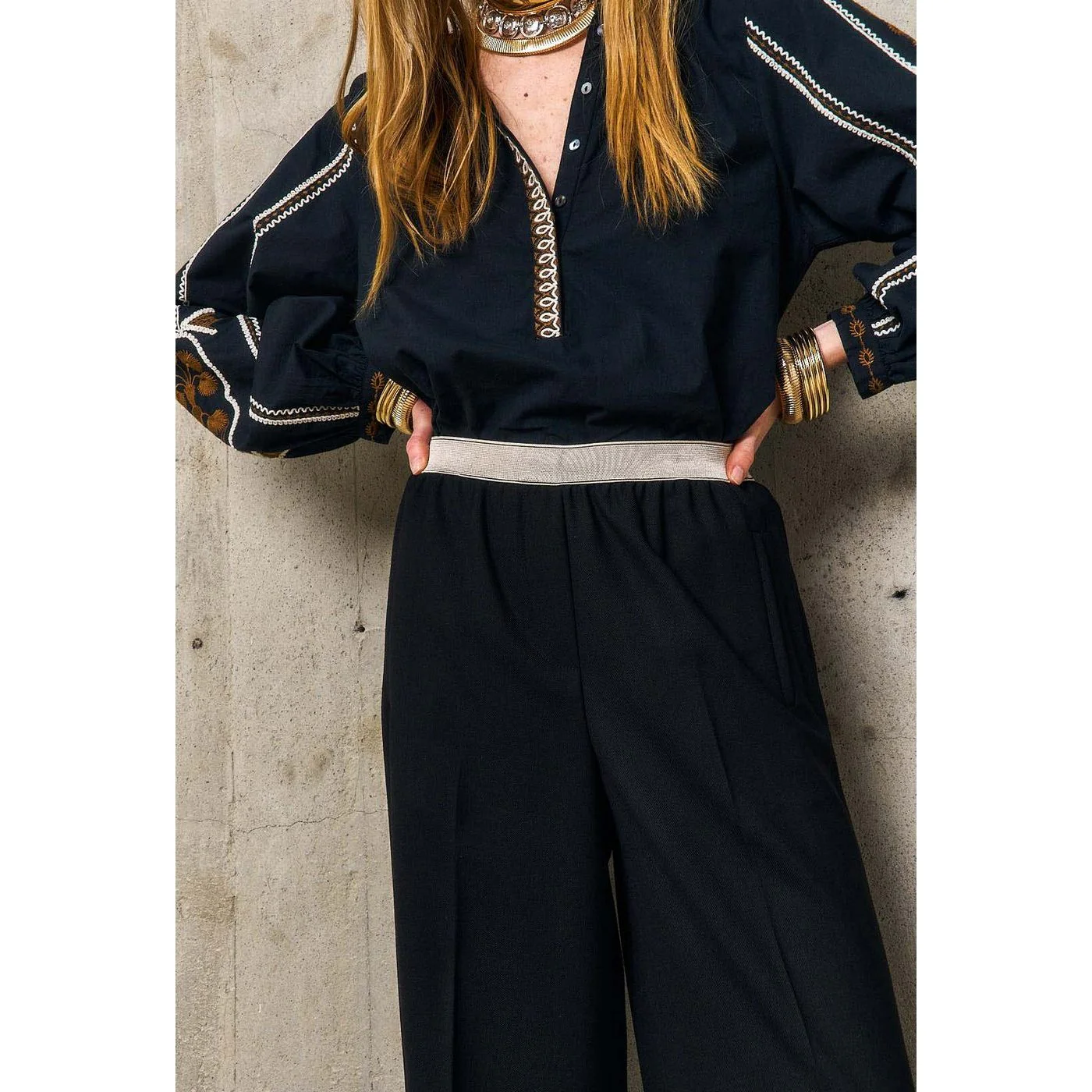 Pantalon Elastique Chlotil - Noir - Image 2