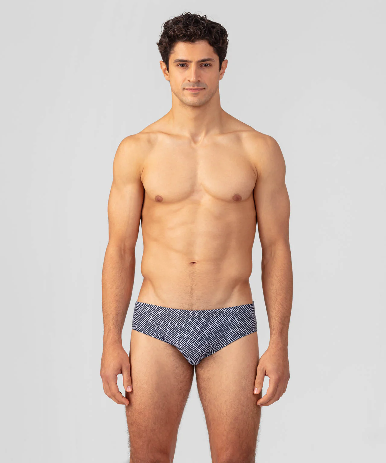 Slip De Bain W. Graphic Pattern - Navy