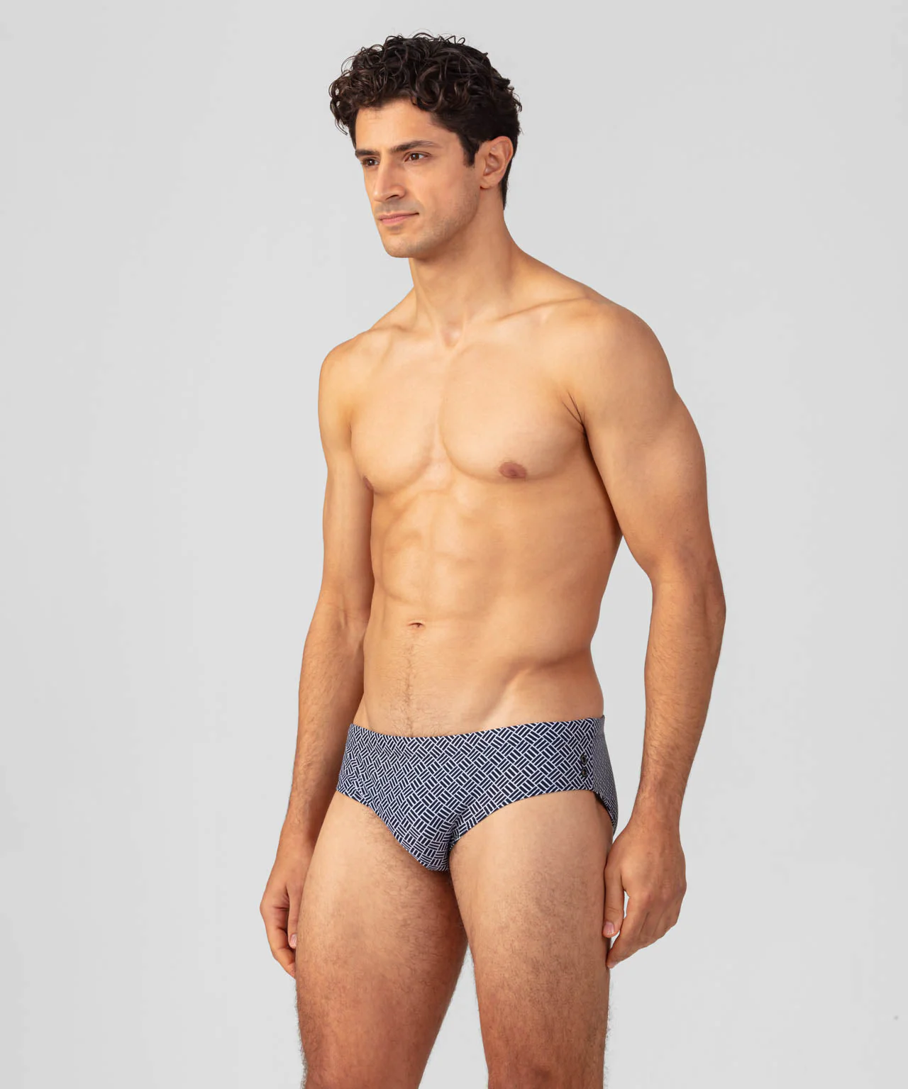Slip De Bain W. Graphic Pattern - Navy - Image 2