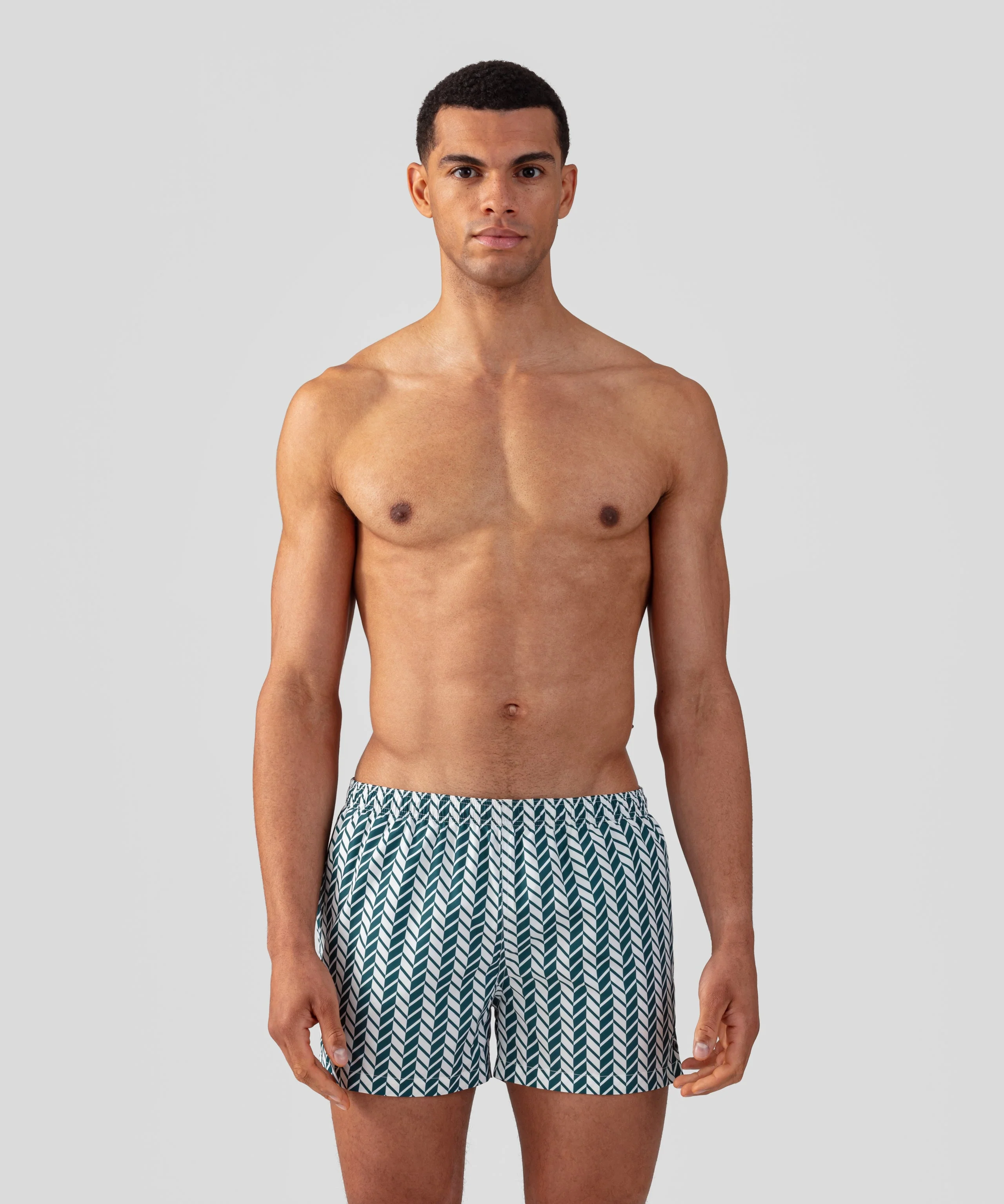 Short De Bain W. Nordic Pattern - Pine Green