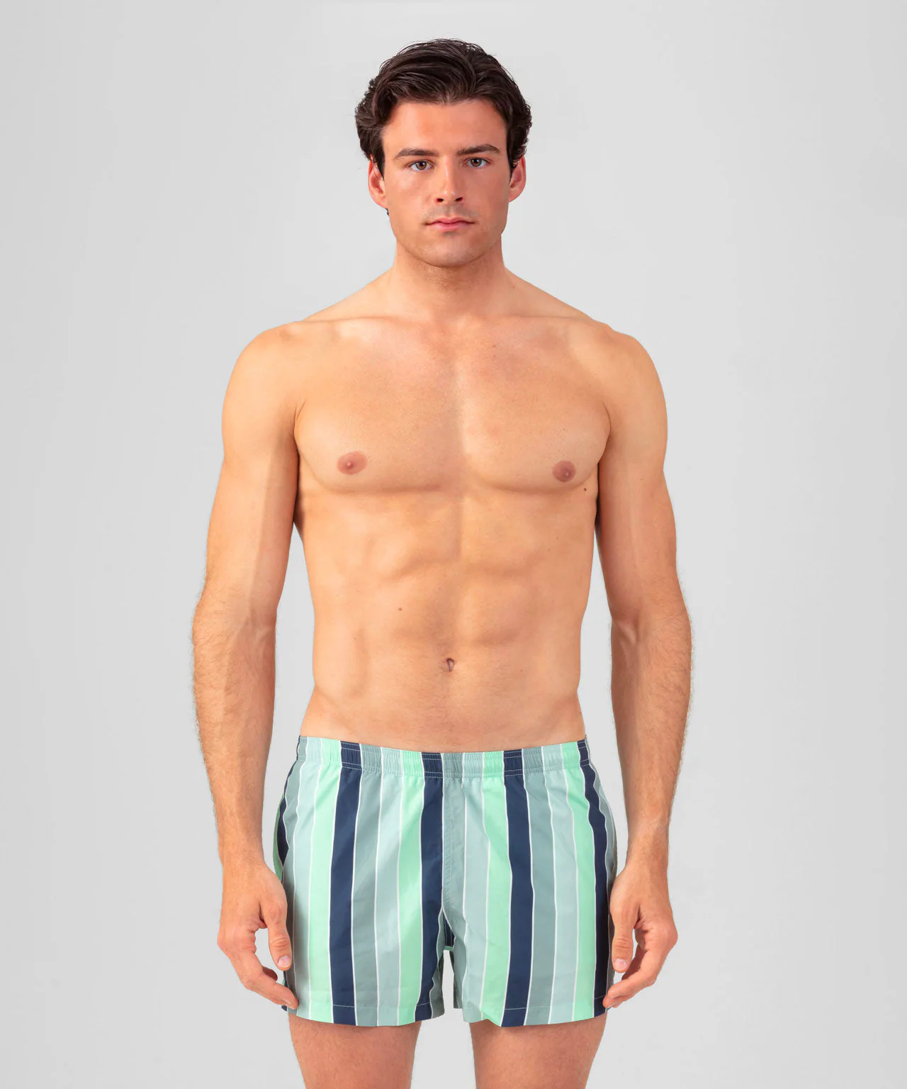 Short De Bain W. Multico Stripes - Aquamarine