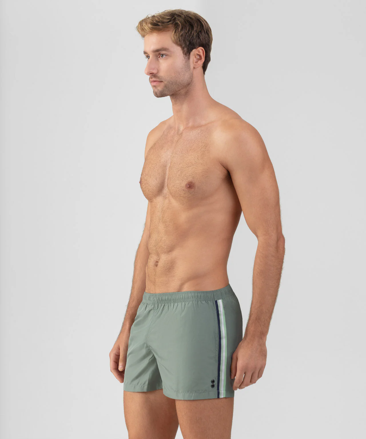Short De Bain W. Side Stripes - Aquamarine - Image 2