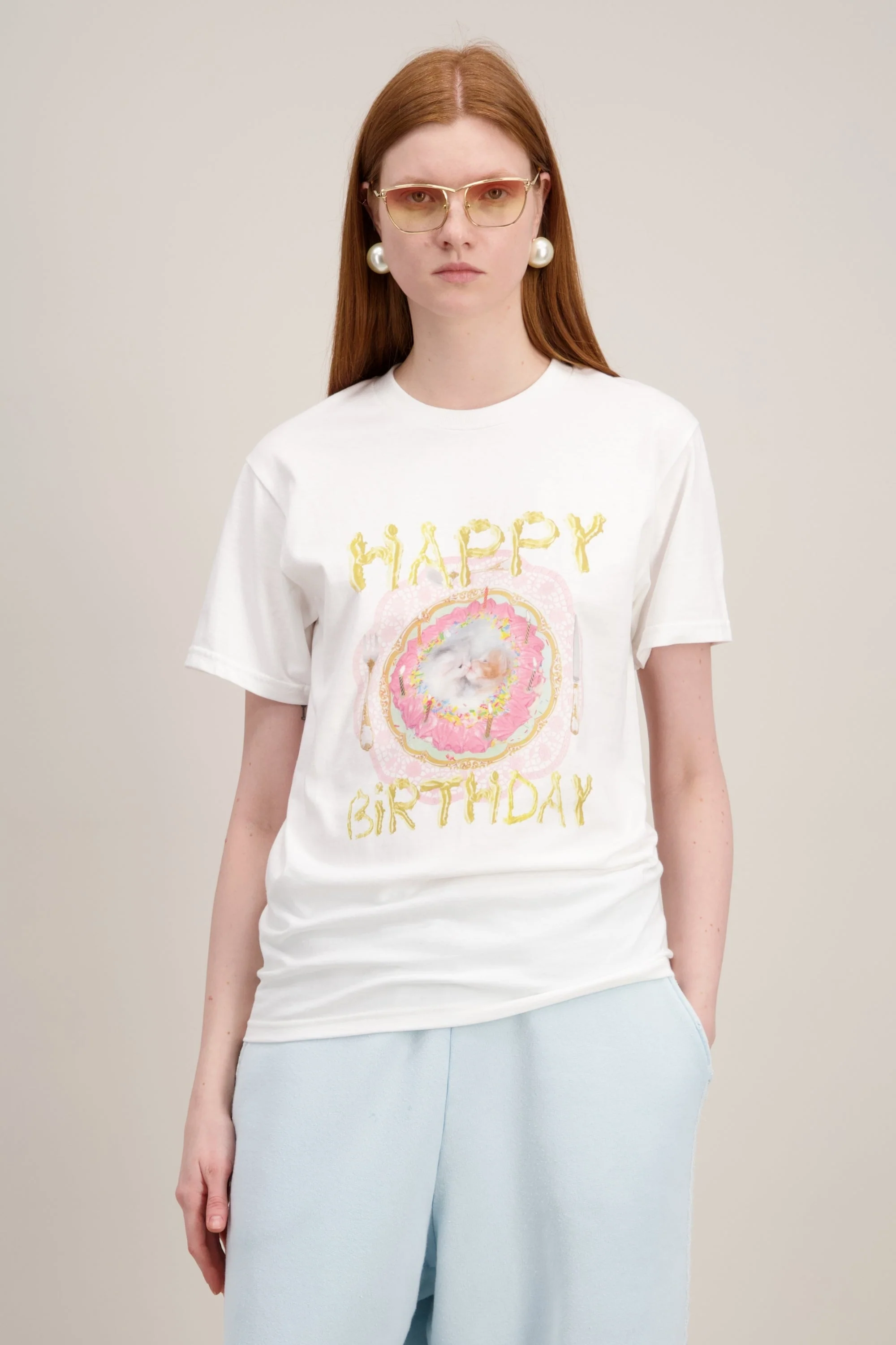 T-Shirt Boxy (Imprimé Chat)