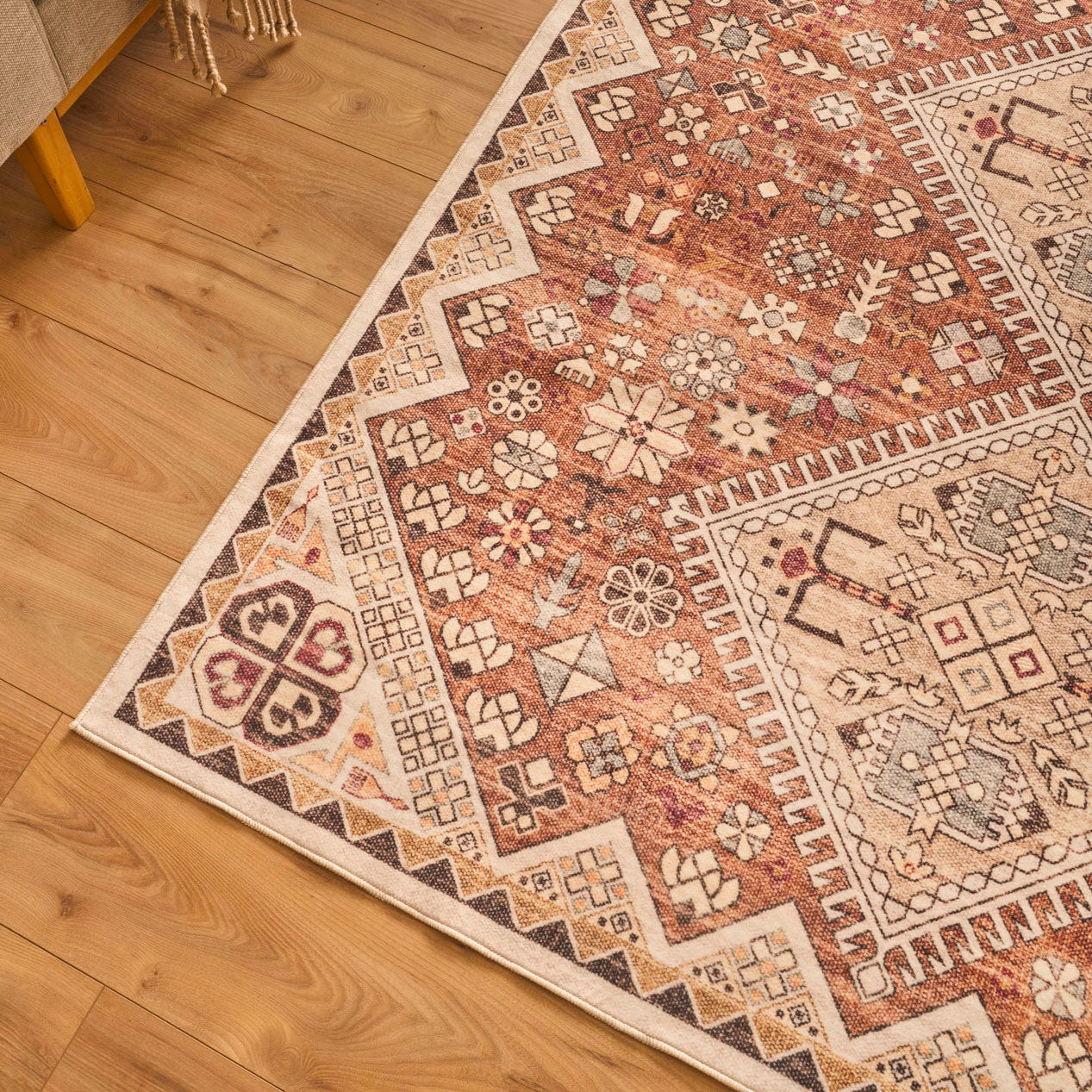 Tapis Ottoman - Motifs Traditionnels Beige - Image 8