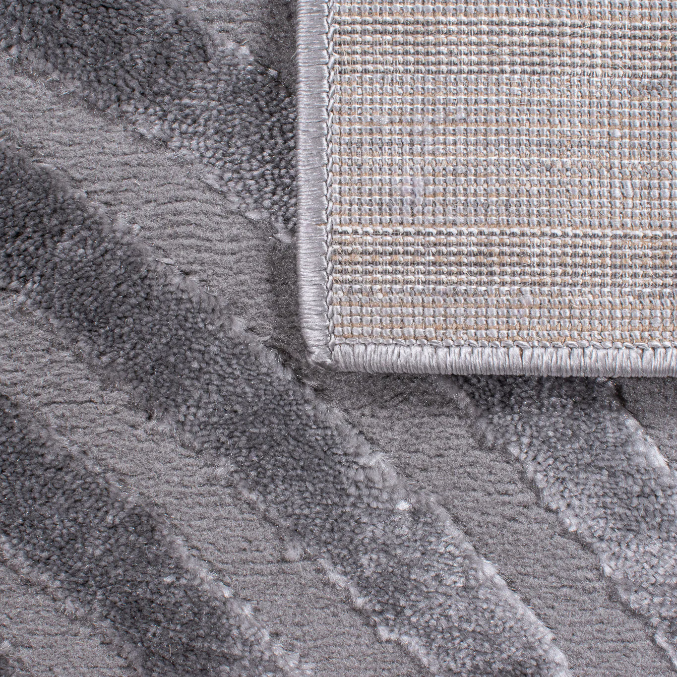 Tapis Bianca Moderne Gris Motif Arc-En-Ciel - Image 4