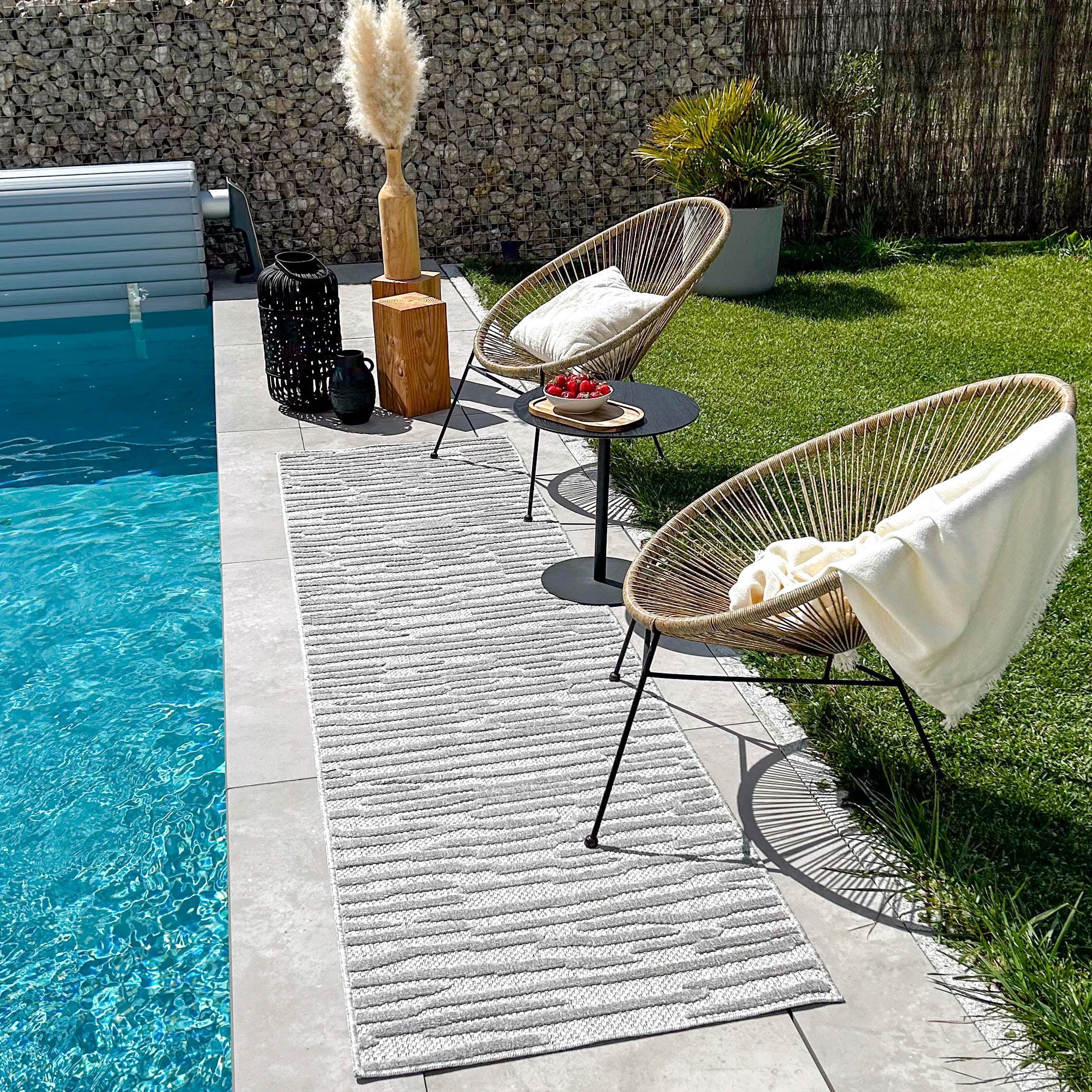 Tapis Santorini D'Intérieur Et D'Extérieur - Motifs Gris - Image 7