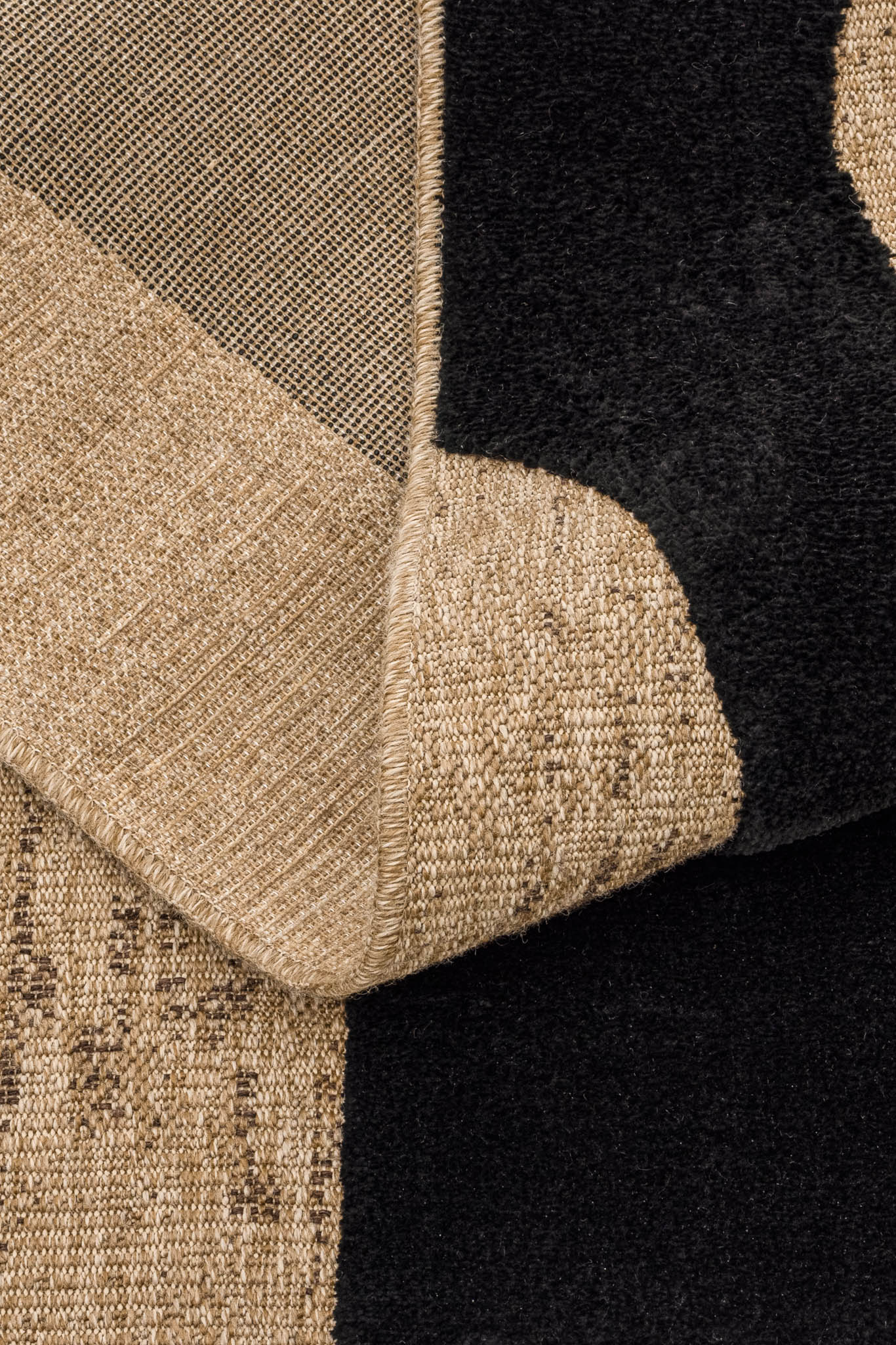 Tapis Palma Aspect Jute Avec Motif En Relief Noir - Image 5
