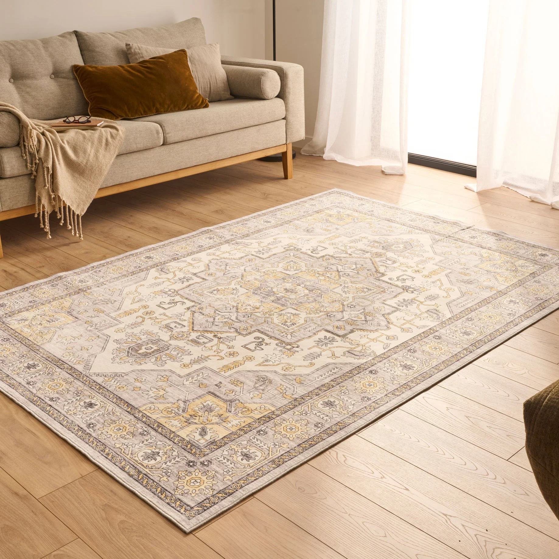 Tapis Ottoman Vintage Jaune - Image 3