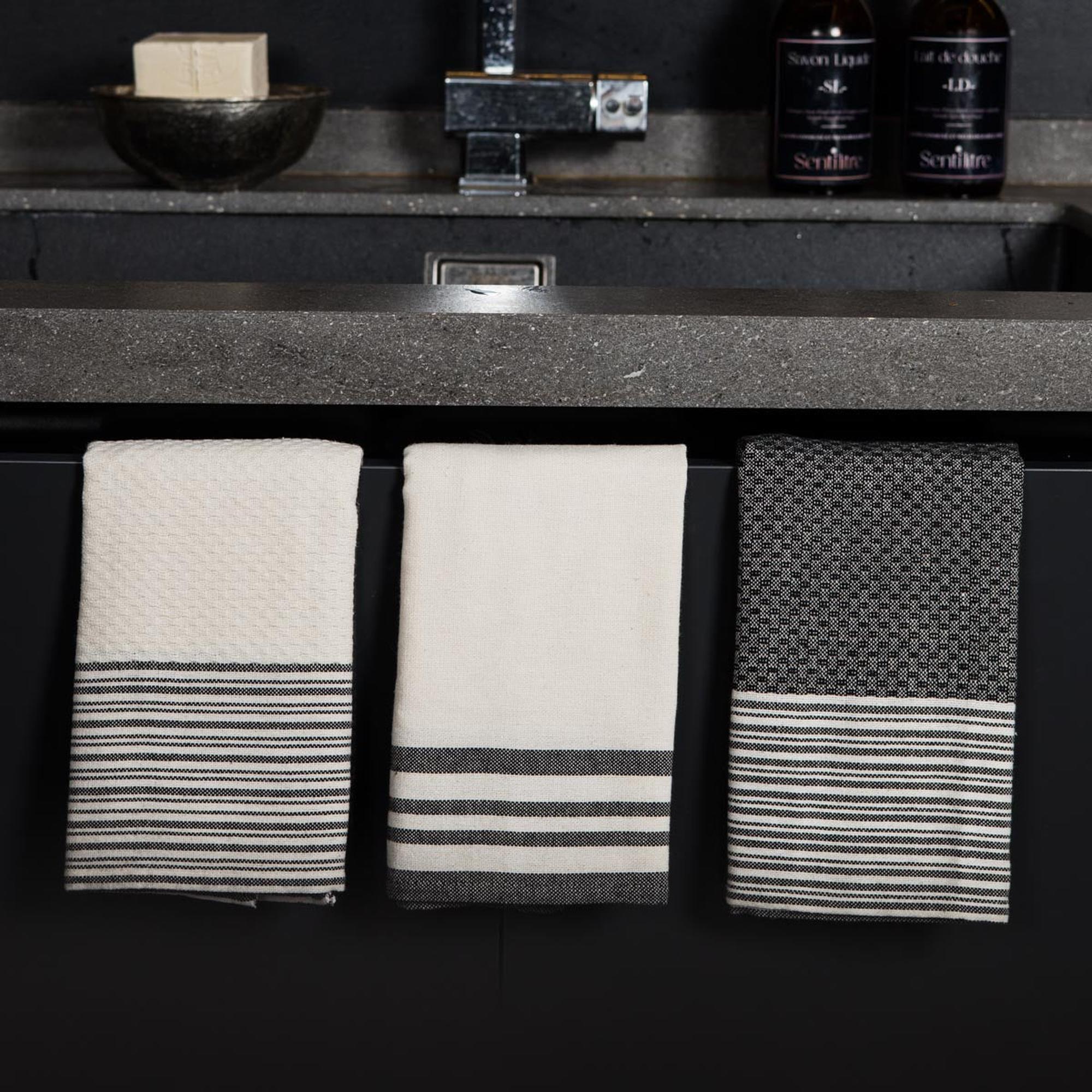 Torchon (X3) Mahdia - Noir - Coton - Image 2