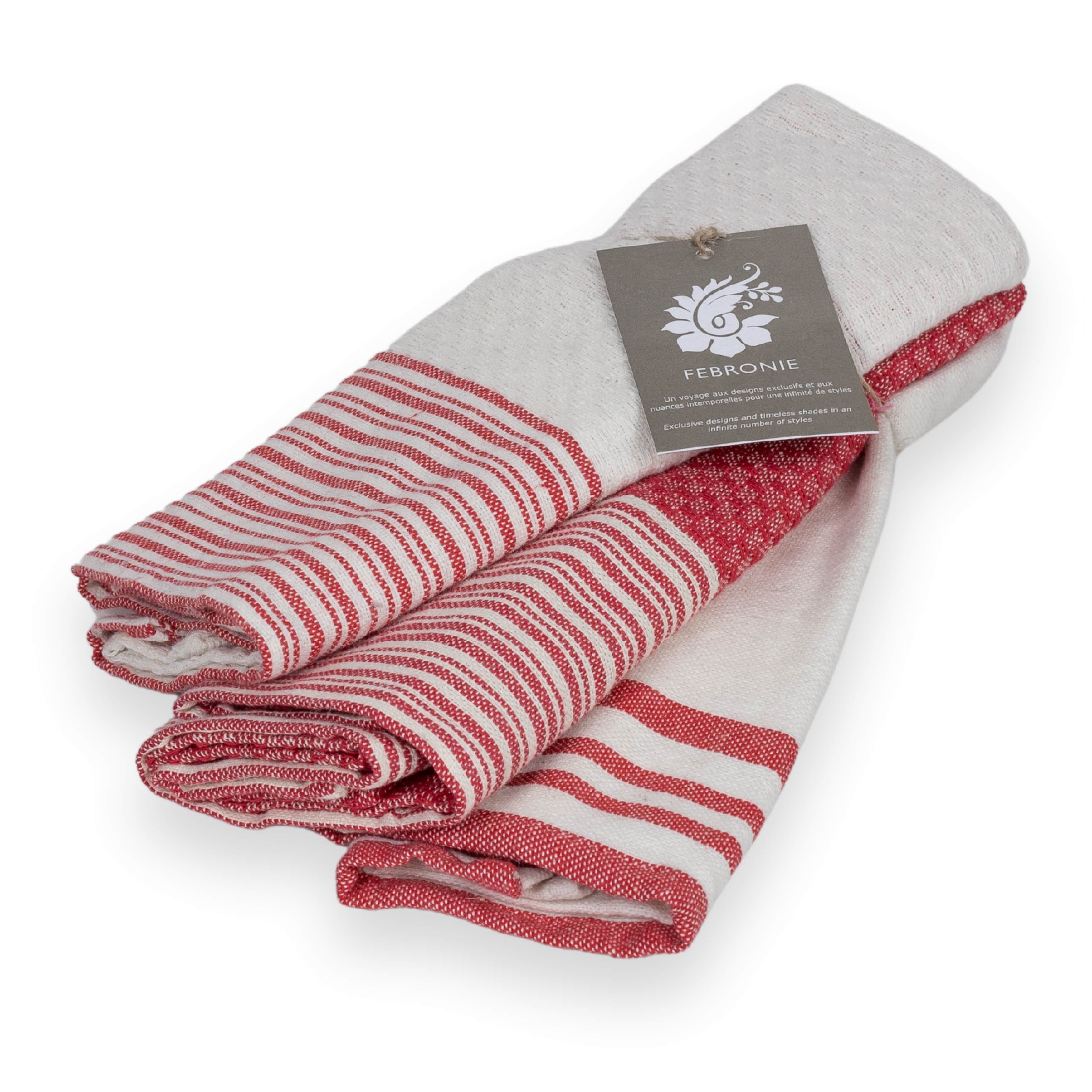 Torchon (X3) Mahdia - Rouge - Coton - Image 7