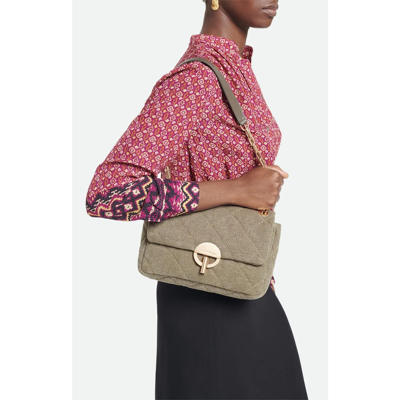Grand Sac Moon En Lin - Kaki - Image 5