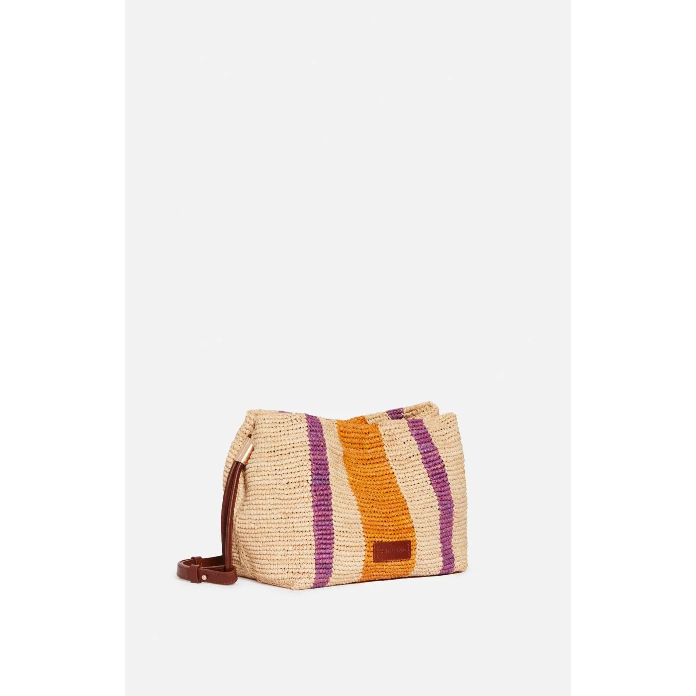 Vanessa Bruno - Sac Bourse En Raphia Et Cuir - Multico/Orange - Image 2