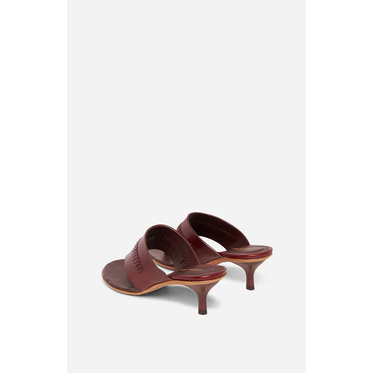 Vanessa Bruno - Mules Tongs En Cuir À Tannage Végétal - Betterave - Image 4