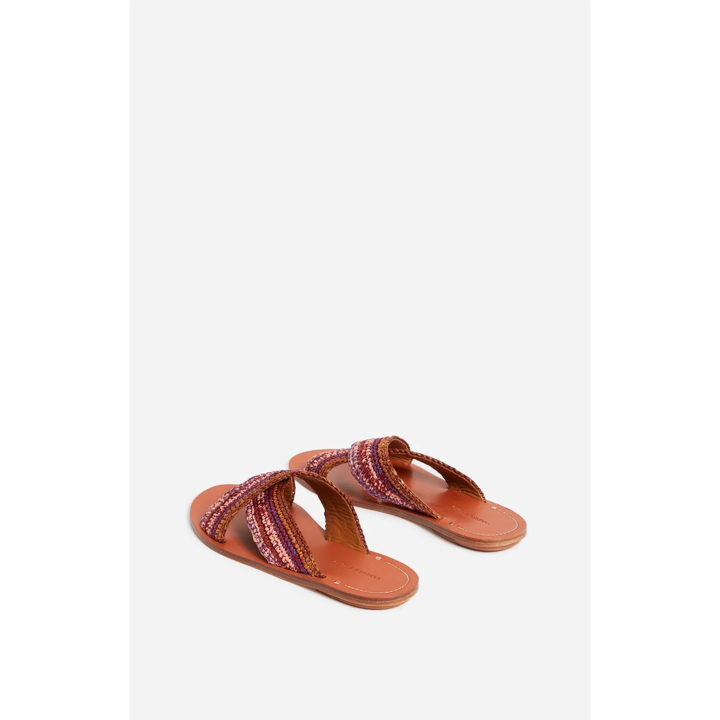Vanessa Bruno - Mules En Raphia & Cuir - Multico/Rose - Image 3