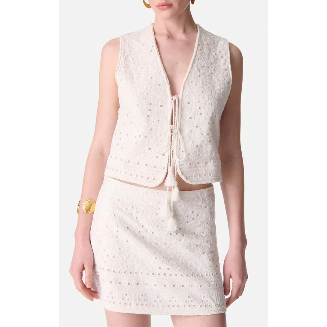 Veste Sans Manche Estienne - Ecru - Image 4