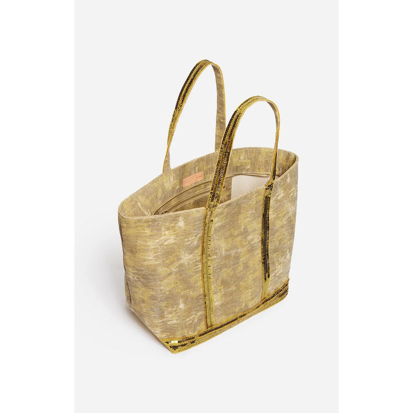 Cabas L Zippé En Coton Et Jute - Vert - Image 3