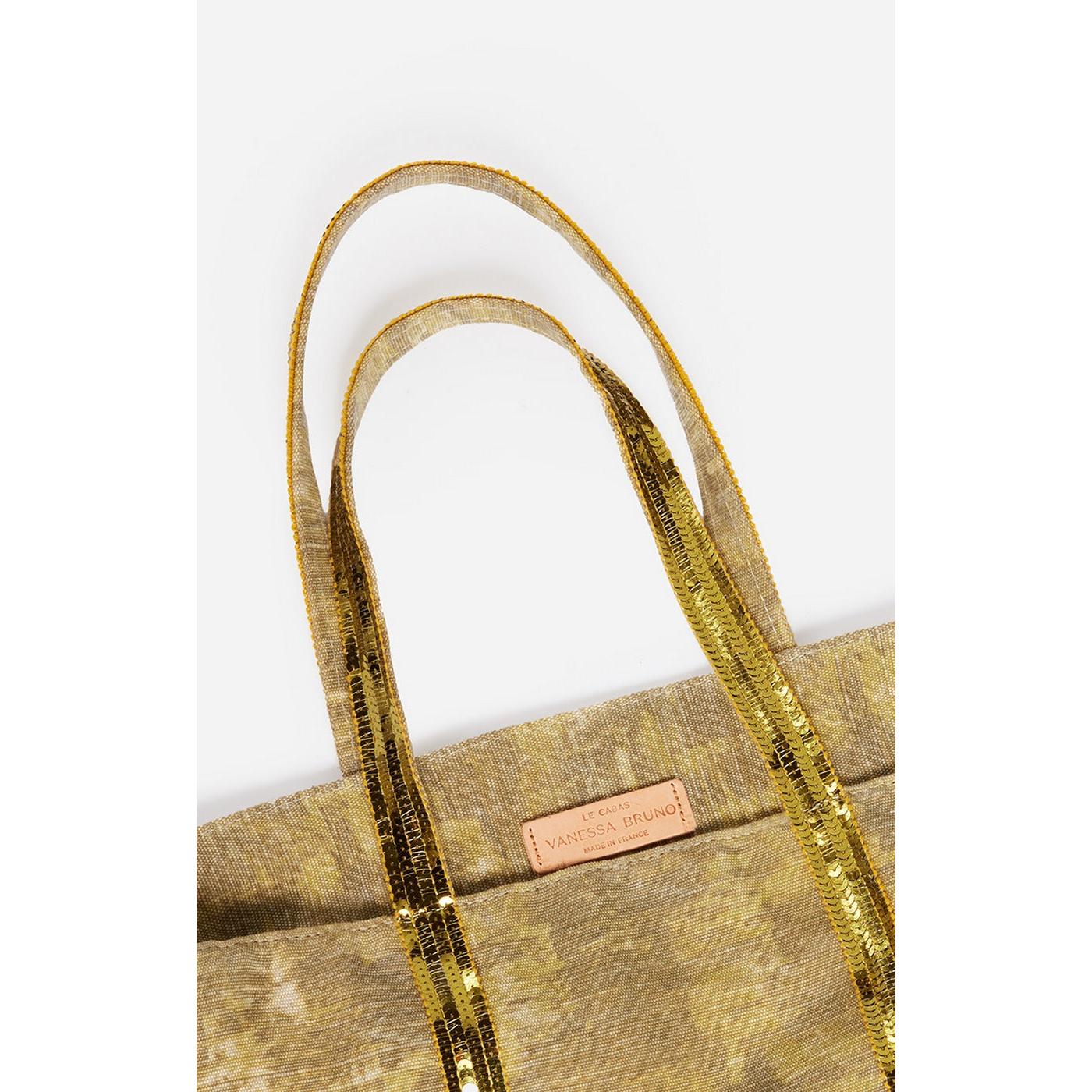 Cabas L Zippé En Coton Et Jute - Vert - Image 4
