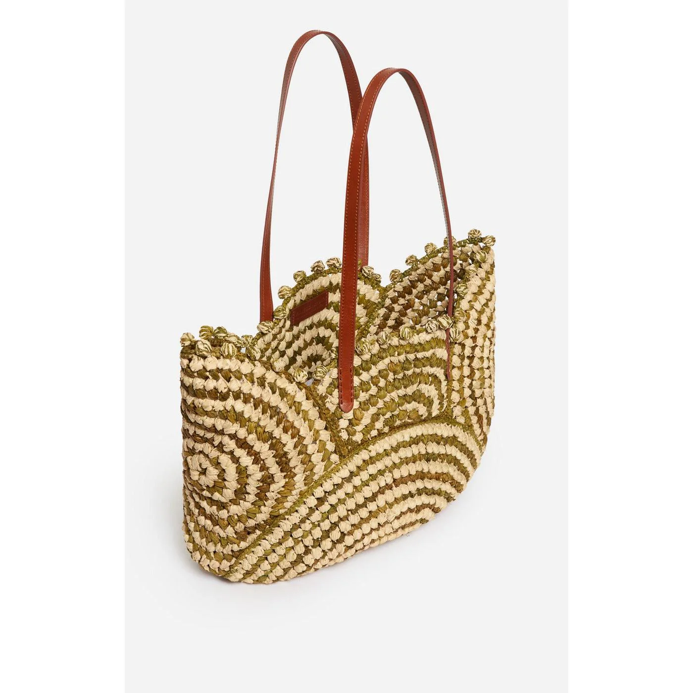 Panier En Raphia - Vert - Image 3