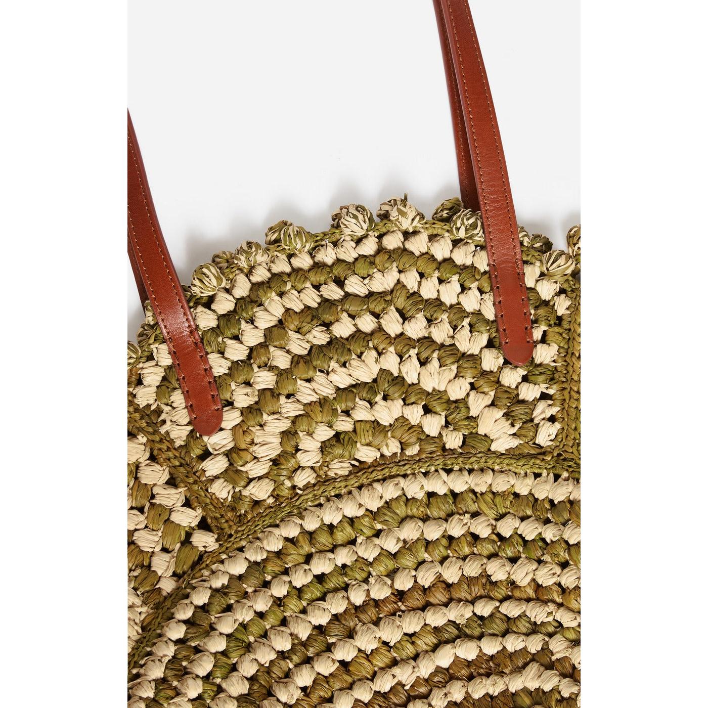 Panier En Raphia - Vert - Image 4
