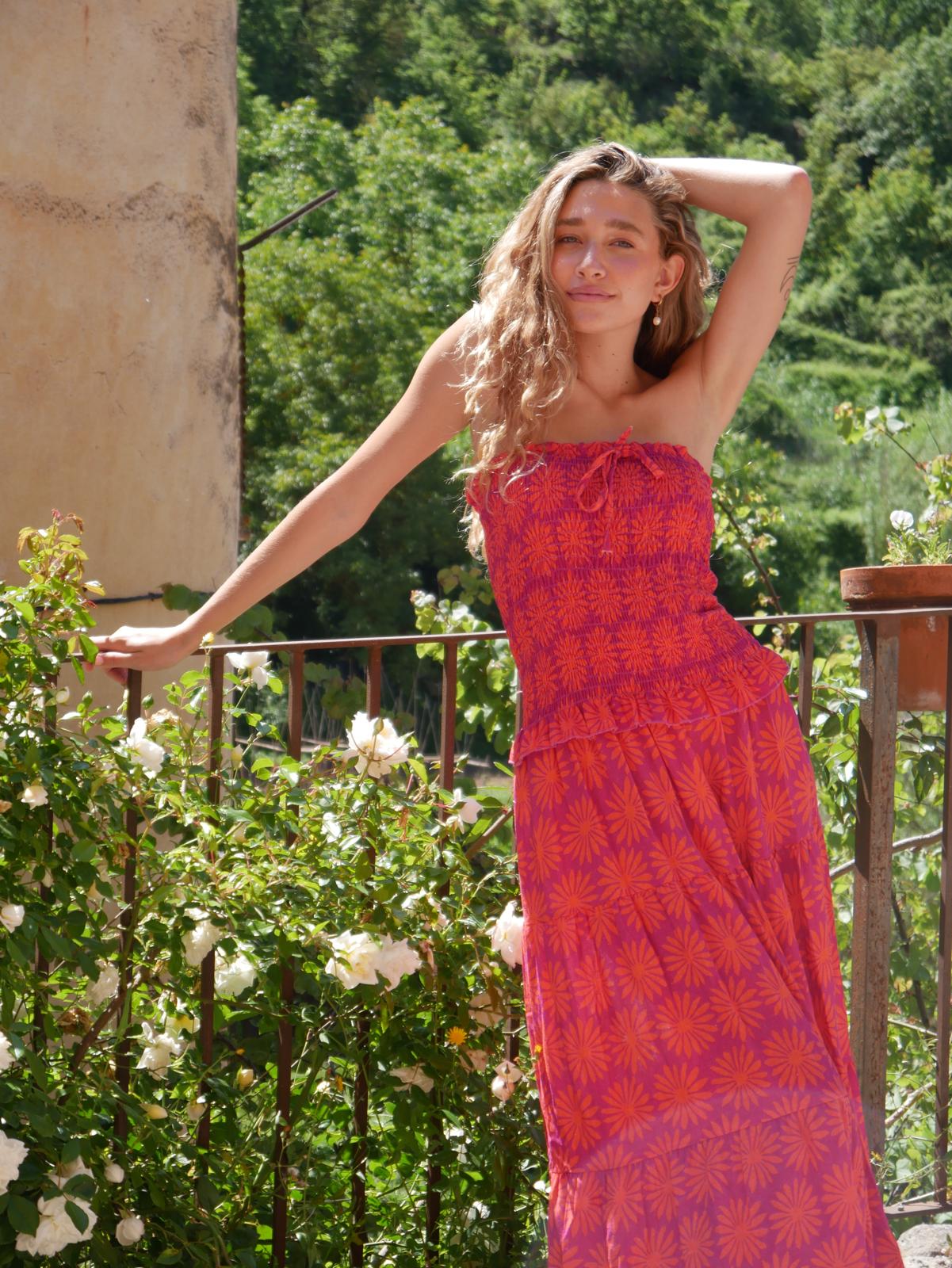 Robe En Lin Orange Casiopea - Image 4