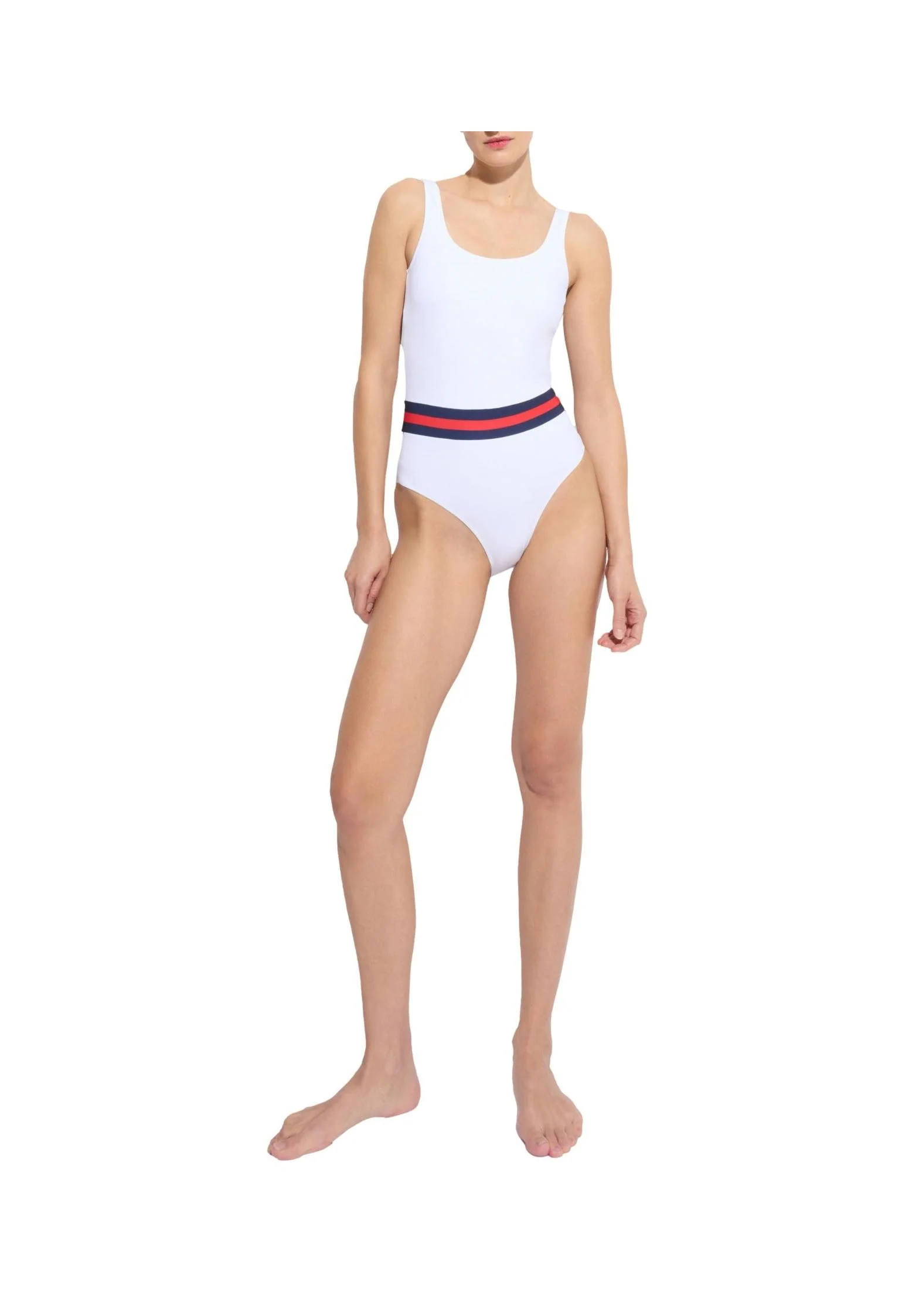 Maillot De Bain Une Pièce Fashion - Blanc