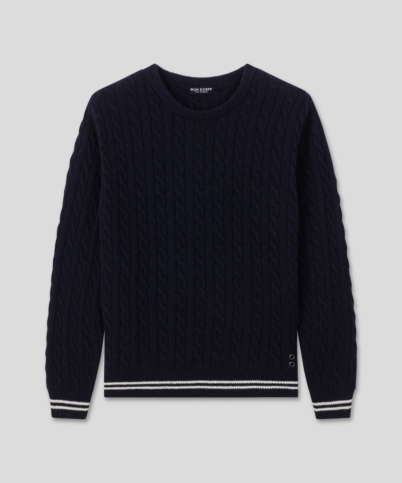 Pull Wool Cashmere Tennis - Navy - Image 3