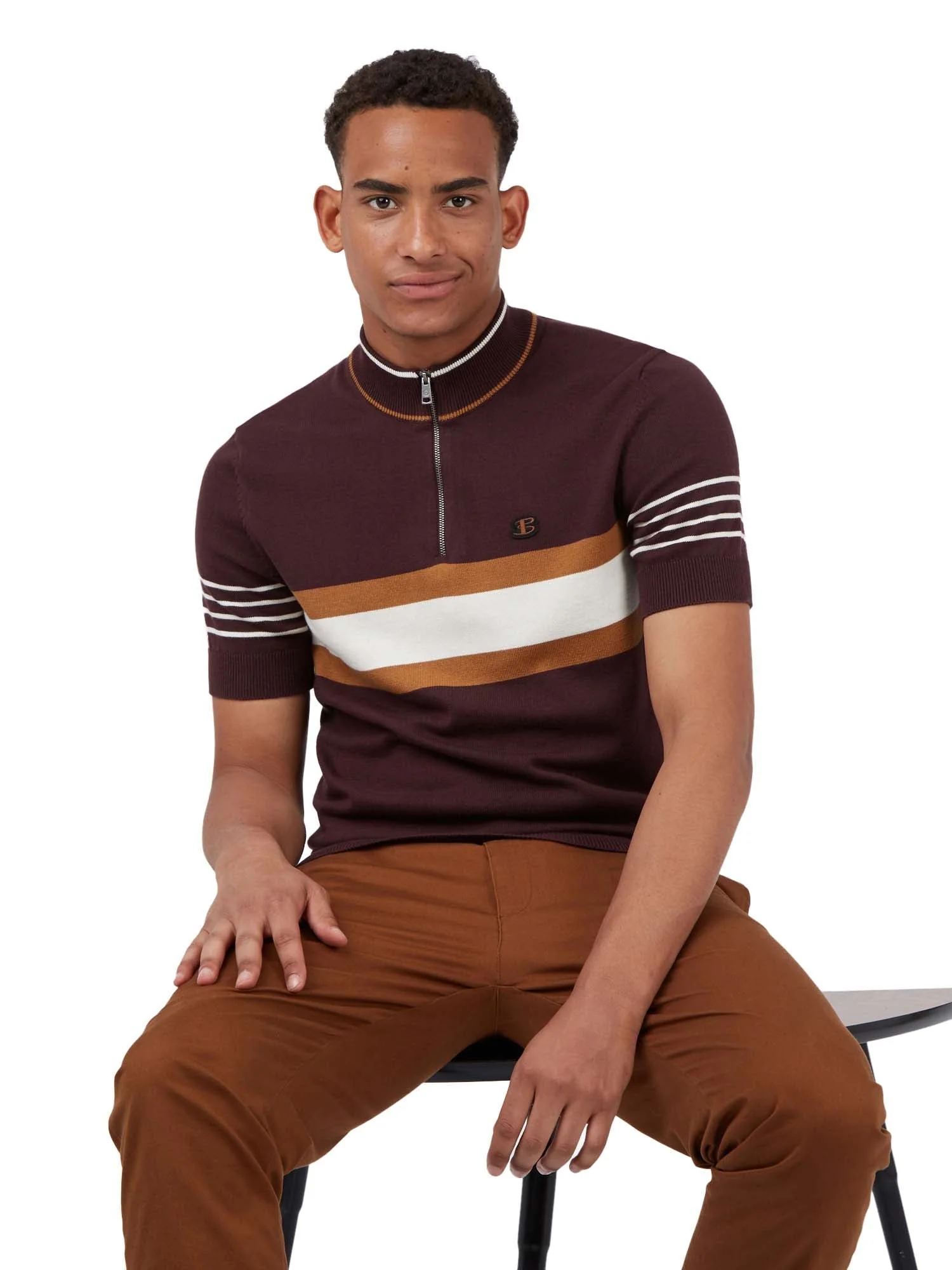 Polo À Col Zippé - Marron - Image 4